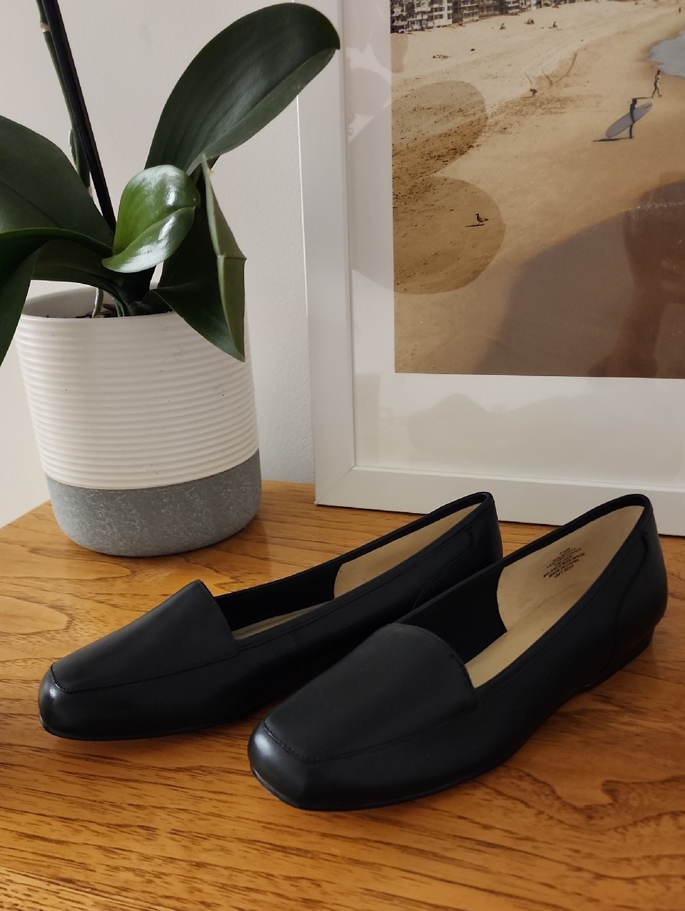 Bandolino Black Leather Slip-On Loafers